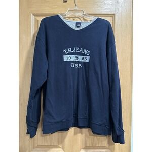 Vintage Tommy Hilfiger Long Sleeve Navy Sweatshirt Size XL